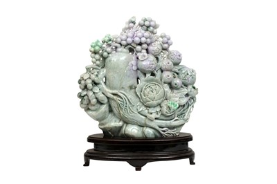 Lot 551 - A MASSIVE CHINESE CARVED JADE BOULDER