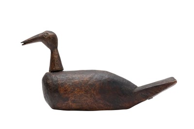 Lot 398 - A KOREAN CARVED WOOD WEDDING DUCK/GOOSE, KIROGI