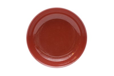 Lot 146 - A CHINESE COPPER-RED DISH