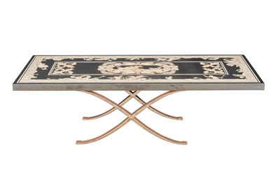 Lot 74 - A SCAGLIOLA AND MARBLE LOW TABLE, MID 20TH CENTURY