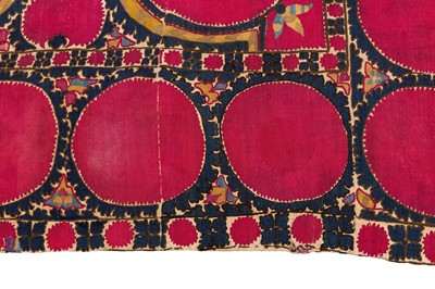 Lot 110 - A LARGE MONUMENTAL SUZANI TEXTILE