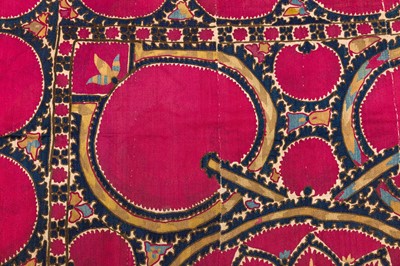 Lot 110 - A LARGE MONUMENTAL SUZANI TEXTILE