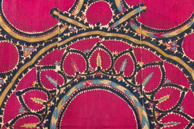 Lot 110 - A LARGE MONUMENTAL SUZANI TEXTILE