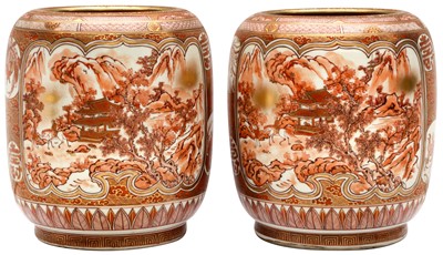 Lot 500 - A PAIR OF JAPANESE KUTANI JARS/VASES BY YOSABURO HASHIDA