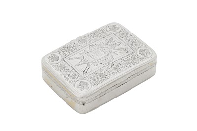 Lot 469 - A George IV Irish sterling silver gilt freedom box, Dublin 1821 by Richard Garde of Cork