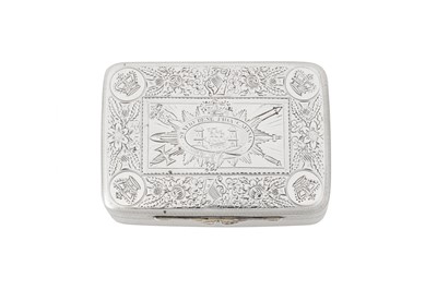 Lot 469 - A George IV Irish sterling silver gilt freedom box, Dublin 1821 by Richard Garde of Cork