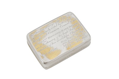 Lot 469 - A George IV Irish sterling silver gilt freedom box, Dublin 1821 by Richard Garde of Cork