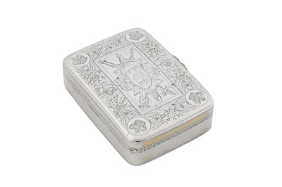 Lot 469 - A George IV Irish sterling silver gilt freedom box, Dublin 1821 by Richard Garde of Cork