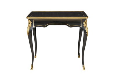 Lot 354 - A LOUIS XV STYLE EBONISED AND GILT BRONZE MOUNTED OCCASIONAL TABLE