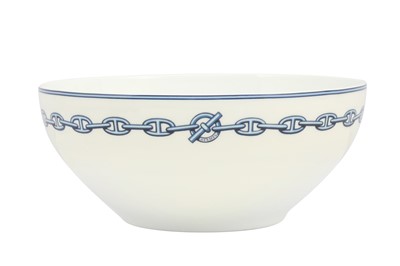 Lot 38 - Hermes 'Chaine D'Ancre' Blue Salad Bowl