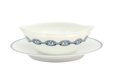 Lot 31 - Hermes 'Chaine D'Ancre' Blue Intergrated Sauce Boat