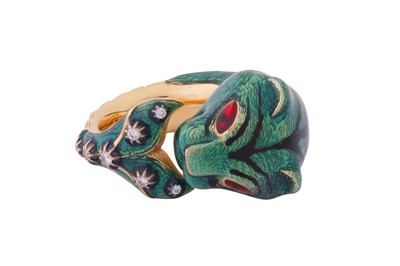 Lot 271 - GUCCI l 'LE MARCHÉ DES MERVEILLES' ENAMEL RING