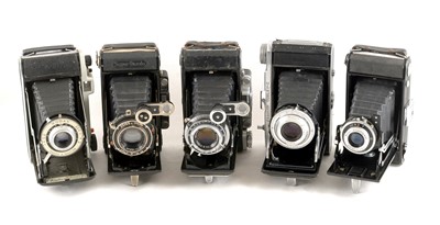 Lot 146 - Zeiss Ikon Super Ikonta, an Uncommon Russian Moscow-2 & Other Cameras.