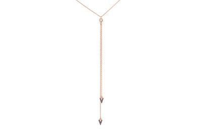 Lot 355 - A DIAMOND NEGLIGÉ NECKLACE