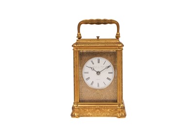 Lot 441 - A 19TH CENTURY REPEATER CARRIAGE CLOCK RETAILED BY LONDON & RYDER