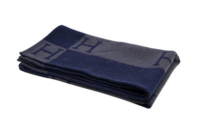 Lot 65 - Hermes Navy Avalon Blanket Throw