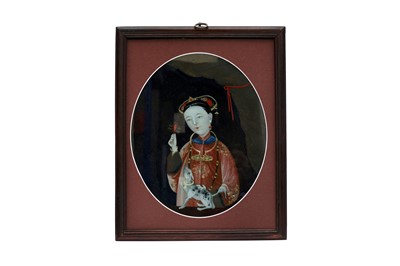 Lot 237 - A CHINESE REVERSE GLASS PAINTING