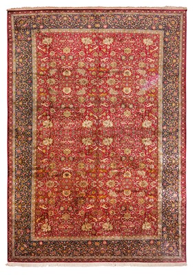 Lot 82 - An extremely fine silk Kashmir carpet, India, approx: 573cm. x 358cm