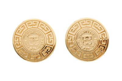 Lot 386 - Givenchy Greek Key Clip On Earrings