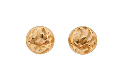 Lot 388 - Christian Dior Textured Button Clip On Earrings