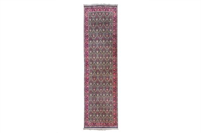 Lot 291 - A VERY FINE SILK KASHMIR RUNNER, INDIA