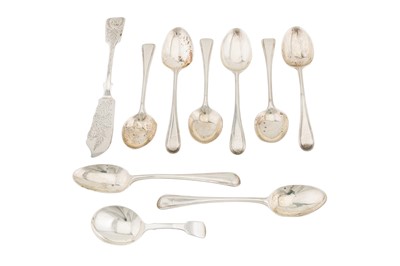 Lot 170 - A set of eight Victorian sterling silver teaspoons, London 1861-62 by George Adams of Chawner and Co