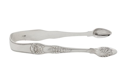 Lot 336 - A pair of George III sterling silver sugar tongs, London 1818 by Paul Storr (1771-1844, first reg. 12th Jan 1793)