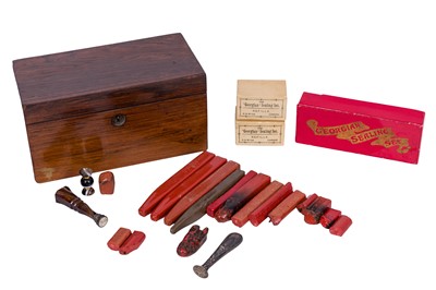 Lot 206 - A WAX SEALING KIT