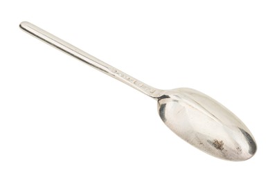 Lot 176 - A George I Britannia standard silver marrow scoop spoon, London 1719, maker’s mark obliterated