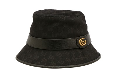 Lot 353 - Gucci Black Marmont GG Monogram Bucket Hat - Size S