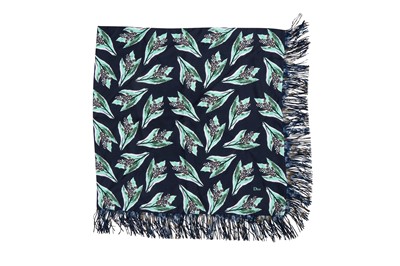 Lot 509 - Dior Black Leaf Silk Scarf