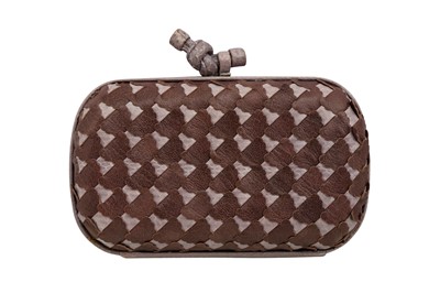 Lot 149 - λ Bottega Veneta Grey Python Intrecciato Knot Clutch