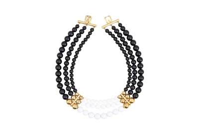 Lot 456 - Givenchy Monochrome Bead Collar Necklace