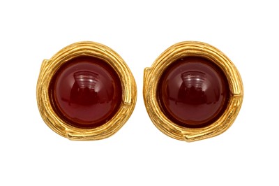 Lot 148 - Yves Saint Laurent Carmine Clip On Earrings