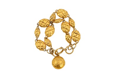 Lot 409 - Chanel Quilted Lozenger CC Double Bracelet