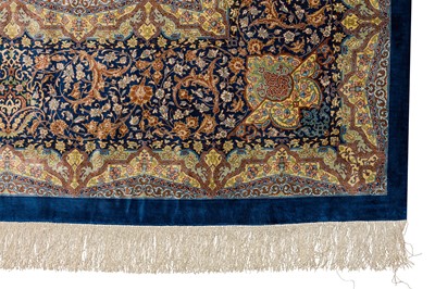 Lot 104 - AN EXTREMELY FINE SIGNED SILK QUM CARPET, CENTRAL PERSIA