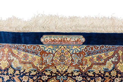 Lot 104 - AN EXTREMELY FINE SIGNED SILK QUM CARPET, CENTRAL PERSIA