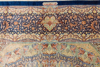 Lot 104 - AN EXTREMELY FINE SIGNED SILK QUM CARPET, CENTRAL PERSIA