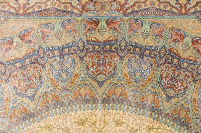 Lot 104 - AN EXTREMELY FINE SIGNED SILK QUM CARPET, CENTRAL PERSIA