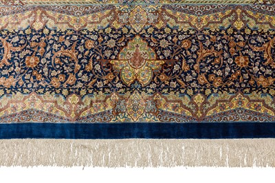 Lot 104 - AN EXTREMELY FINE SIGNED SILK QUM CARPET, CENTRAL PERSIA