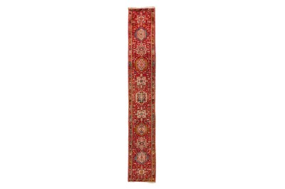 Lot 59 - A FINE KARAJA RUNNER, NORTH-WEST PERSIA