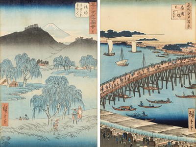 Lot 488 - TWO JAPANESE WOODBLOCK PRINTS BY UTAGAWA HIROSHIGE (1797 - 1858)