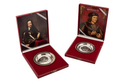 Lot 252 - Two cased Elizabeth II sterling silver Royal commemorative dishes, London 1973 by Silverware Manufacturers Ltd