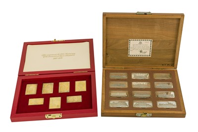 Lot 108 - A cased set of sterling silver Royal palaces ignots