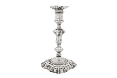 Lot 450 - A George II sterling silver candlestick, London 1742 by William Cafe