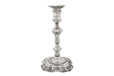 Lot 450 - A George II sterling silver candlestick, London 1742 by William Cafe