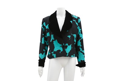 Lot 214 - Givenchy Black Grosgrain Print Jacket - Size 42