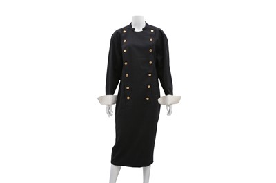 Lot 88 - Chanel Grey Marl Wool Military Dress - Size 40