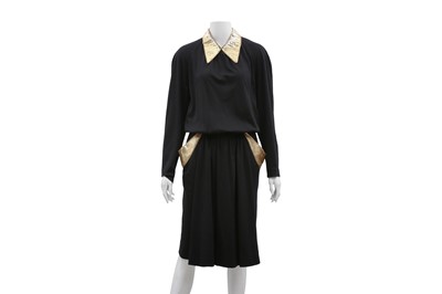 Lot 361 - Chanel Black Jersey Embellished Dress