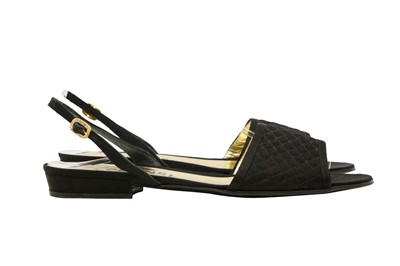 Lot 356 - Chanel Black Quilted Flat Sandal - Size 39